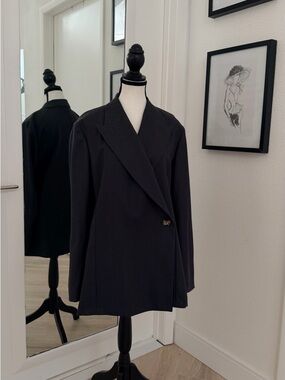 Modern asphalt melange Single-Button Blazer